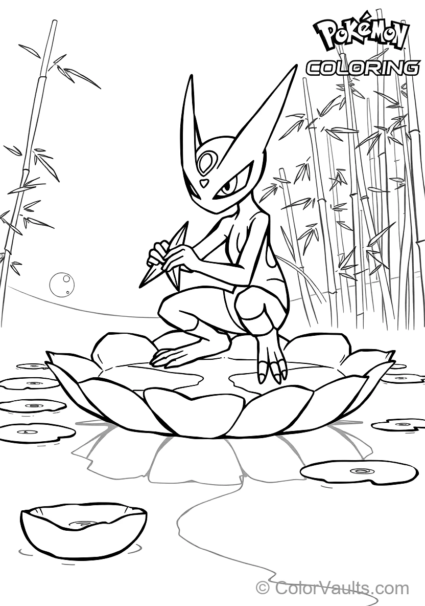 Greninja Crouching on a Giant Floating Lily Pad (Scene 3)