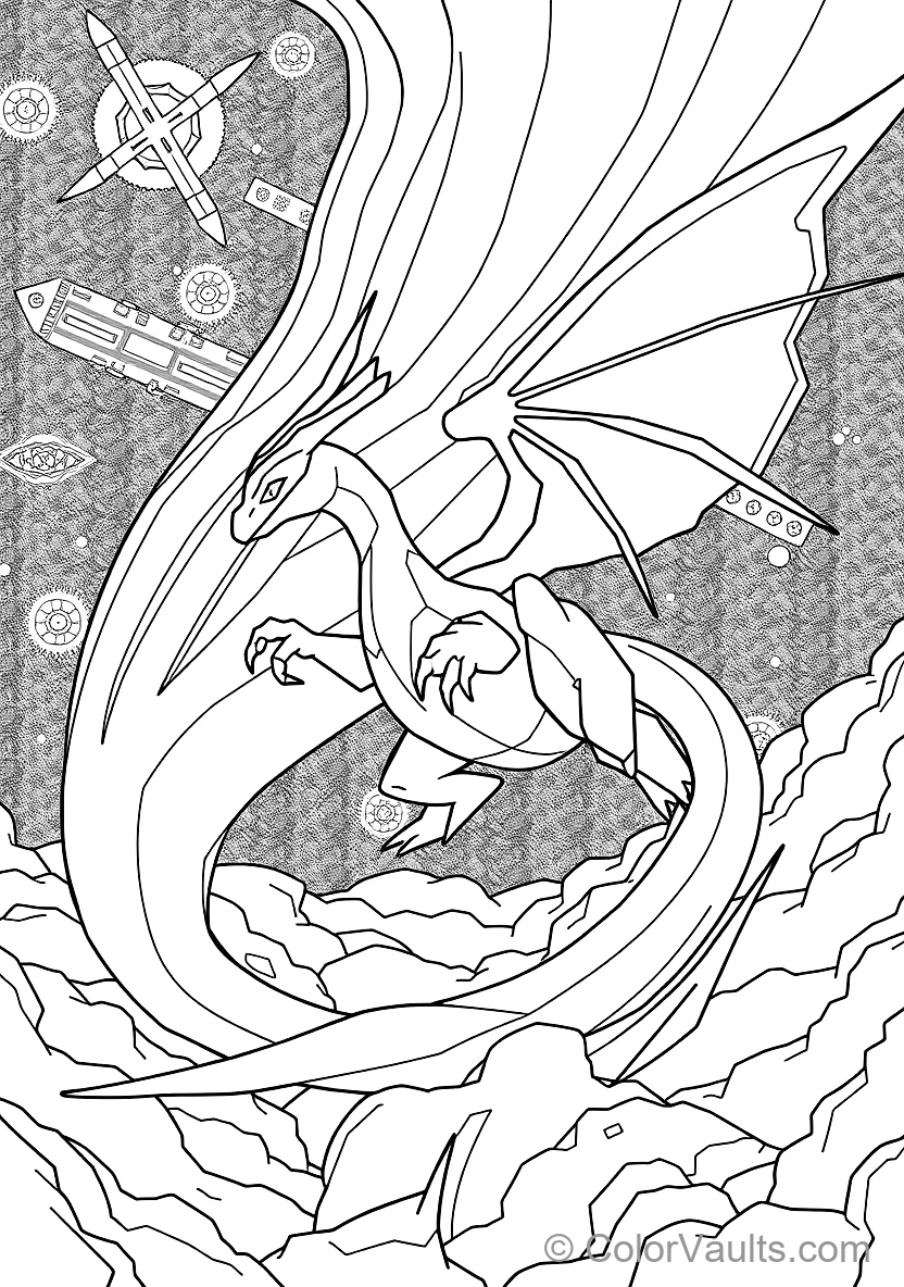 Rayquaza Soaring Through the Ozone Layer