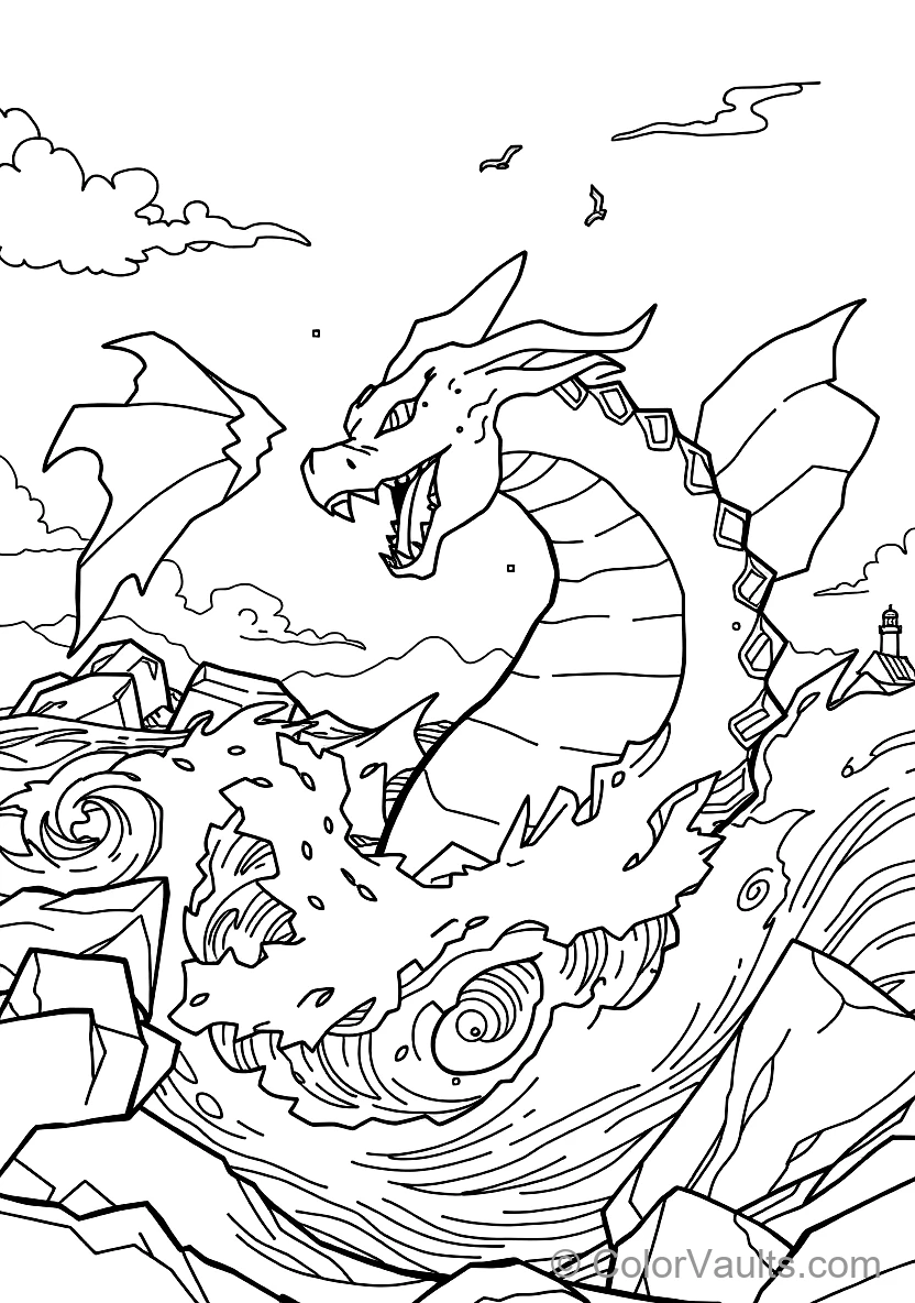 Gyarados Emerging Fiercely from a Colossal Whirlpool