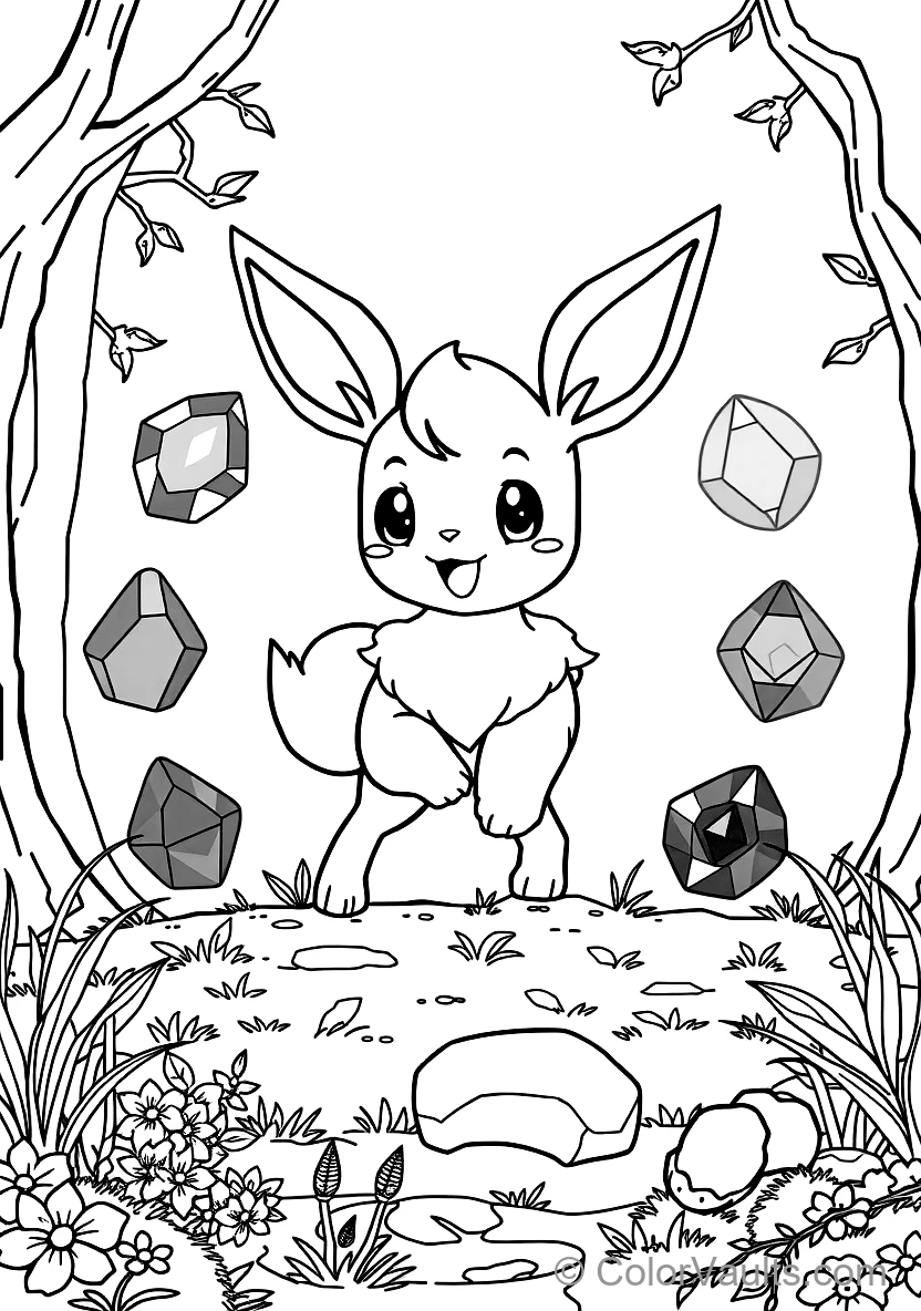 Eevee Prancing Joyfully in a Circle of with All Eight Eeveelutions (Scene 3)
