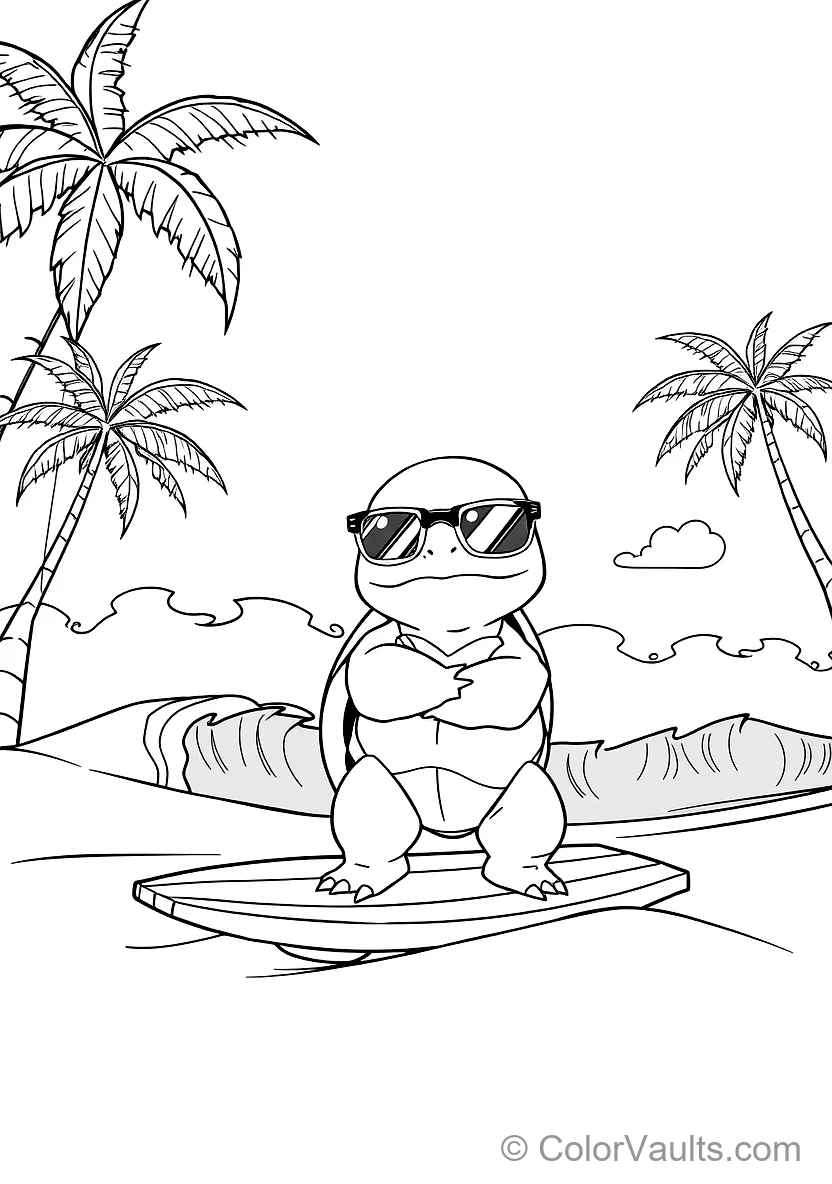 Squirtle in Cool Sunglasses Standing Proud