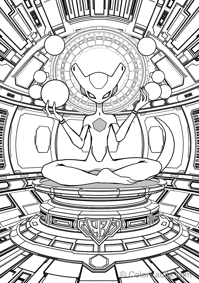 Mewtwo Levitating Gracefully in Deep Meditation (Scene 4)