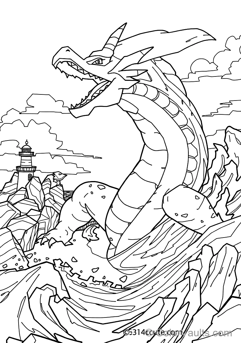 Gyarados Emerging Fiercely from a Colossal Whirlpool (Scene 3)
