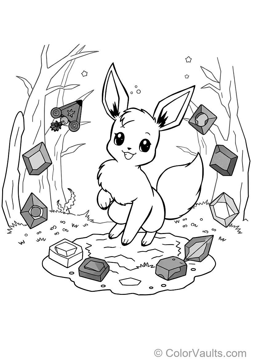 Eevee Prancing Joyfully in a Circle of with All Eight Eeveelutions (Scene 7)