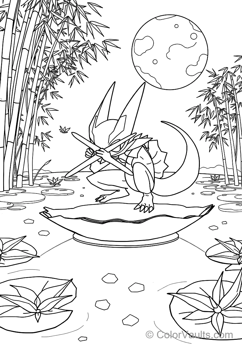 Greninja Crouching on a Giant Floating Lily Pad (Scene 6)