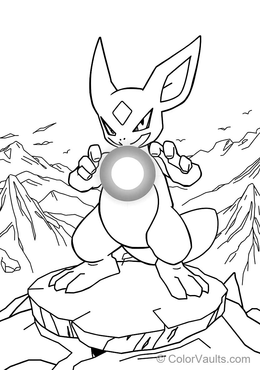 Lucario Charging a Focused Blue Aura Aura Sphere Attack (Scene 6)