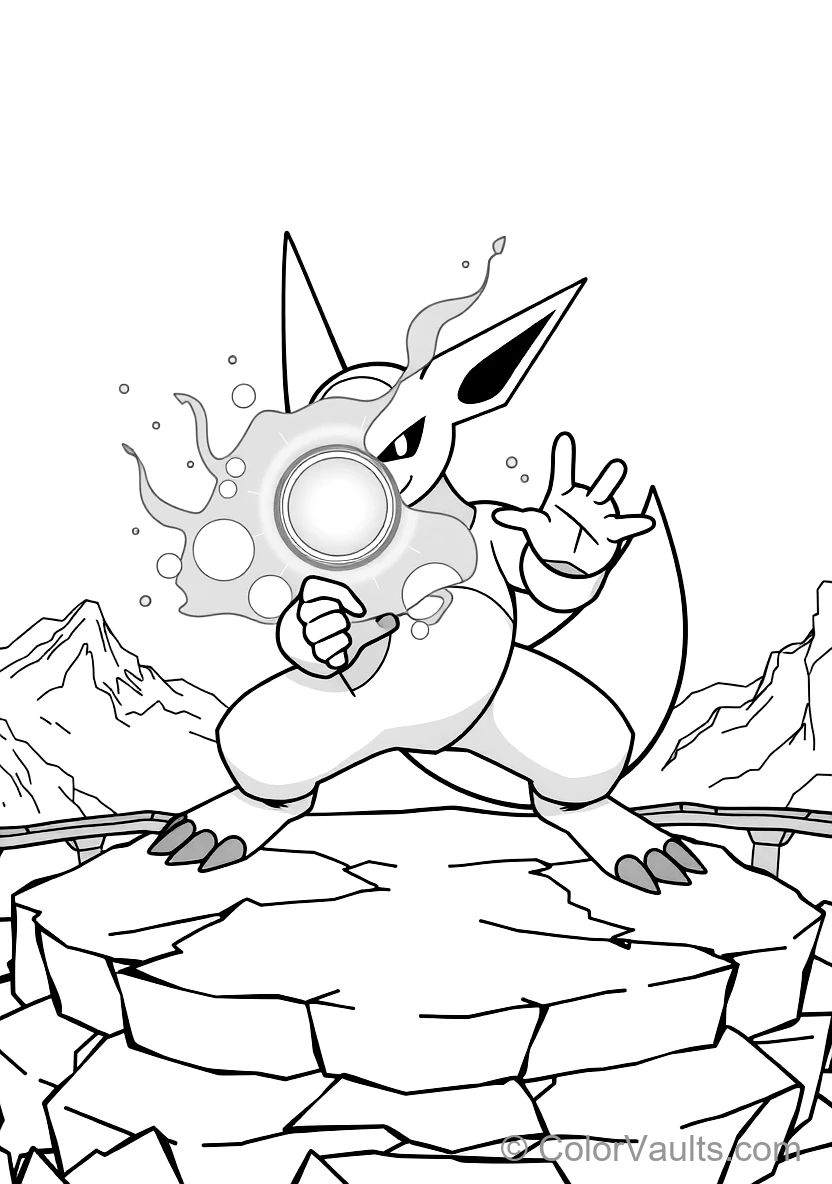 Lucario Charging a Focused Blue Aura Aura Sphere Attack (Scene 7)