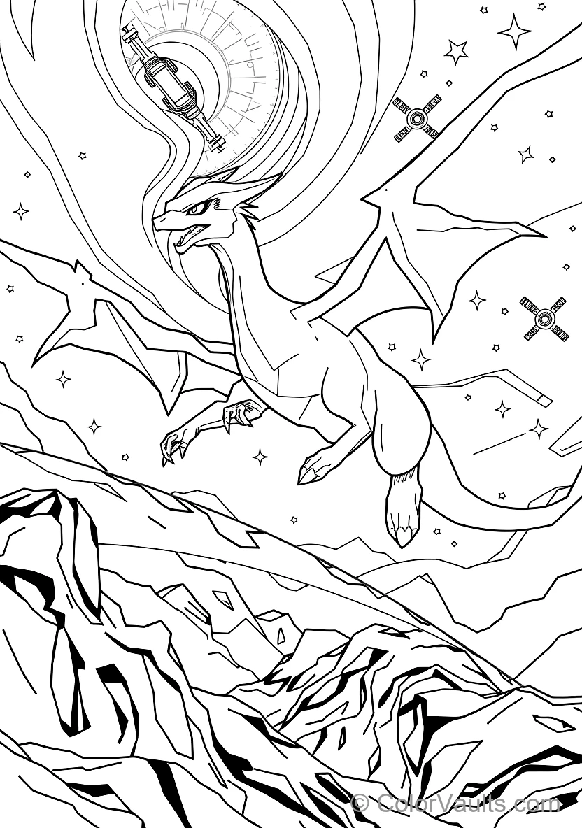 Rayquaza Soaring Through the Ozone Layer (Scene 5)