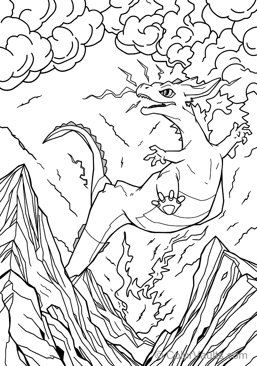 Charizard Flying Through Storm Clouds Breathing Fire (Scene 6)