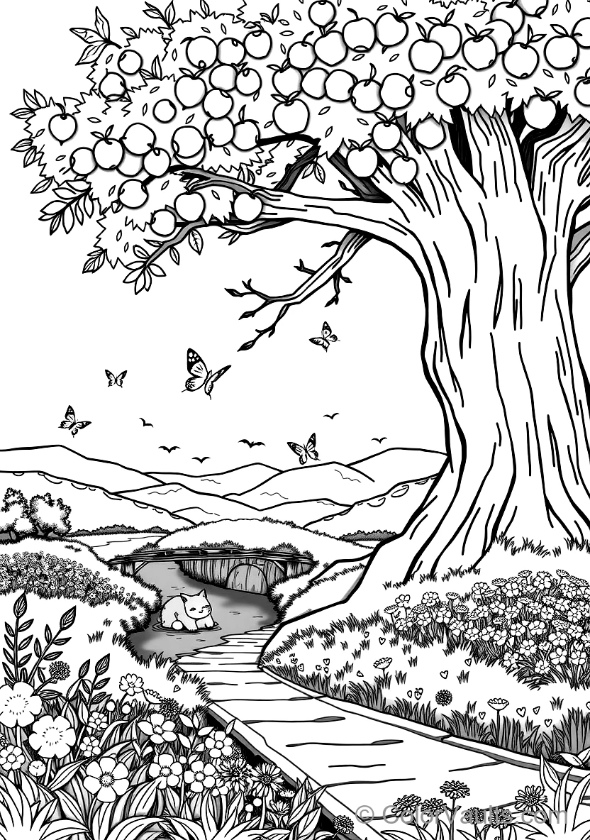 Snorlax Sleeping Peacefully Under a Giant under a Shady Apple Tree (Scene 7)