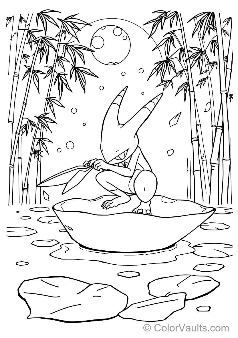 Greninja Crouching on a Giant Floating Lily Pad (Scene 8)