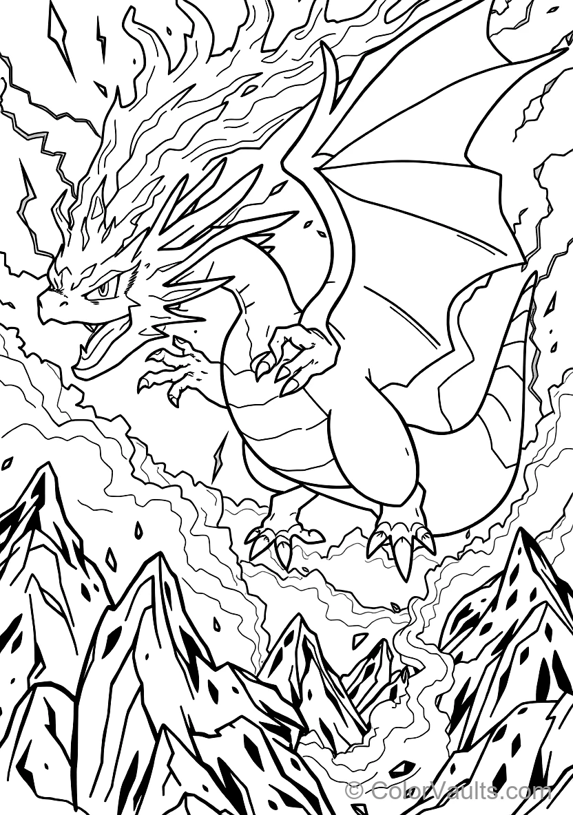 Charizard Flying Through Storm Clouds Breathing Fire (Scene 7)