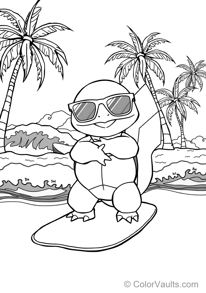 Squirtle in Cool Sunglasses Standing Proud (Scene 9)