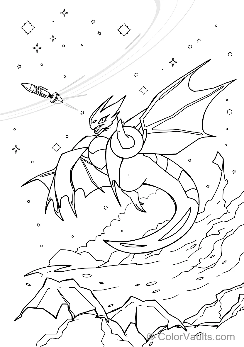 Rayquaza Soaring Through the Ozone Layer (Scene 9)