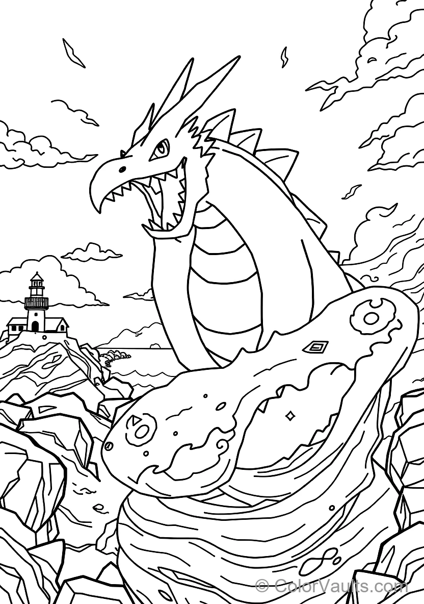 Gyarados Emerging Fiercely from a Colossal Whirlpool (Scene 9)