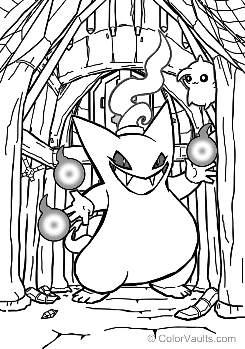 Gengar Emerging Mischievously from Shadows (Scene 7)