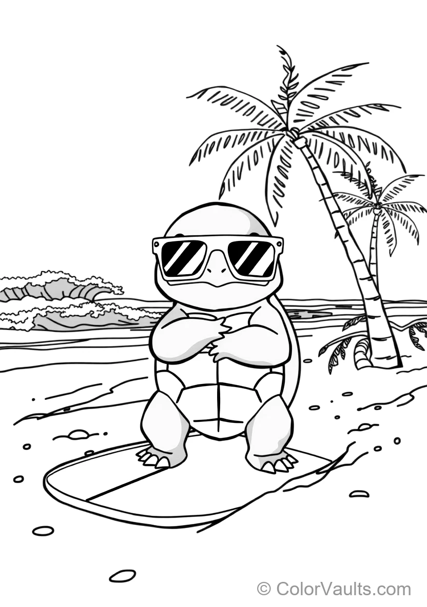 Squirtle in Cool Sunglasses Standing Proud (Scene 10)
