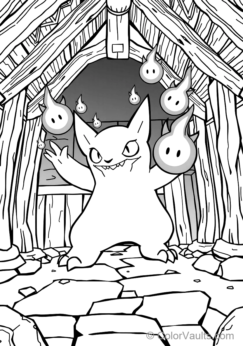 Gengar Emerging Mischievously from Shadows (Scene 10)