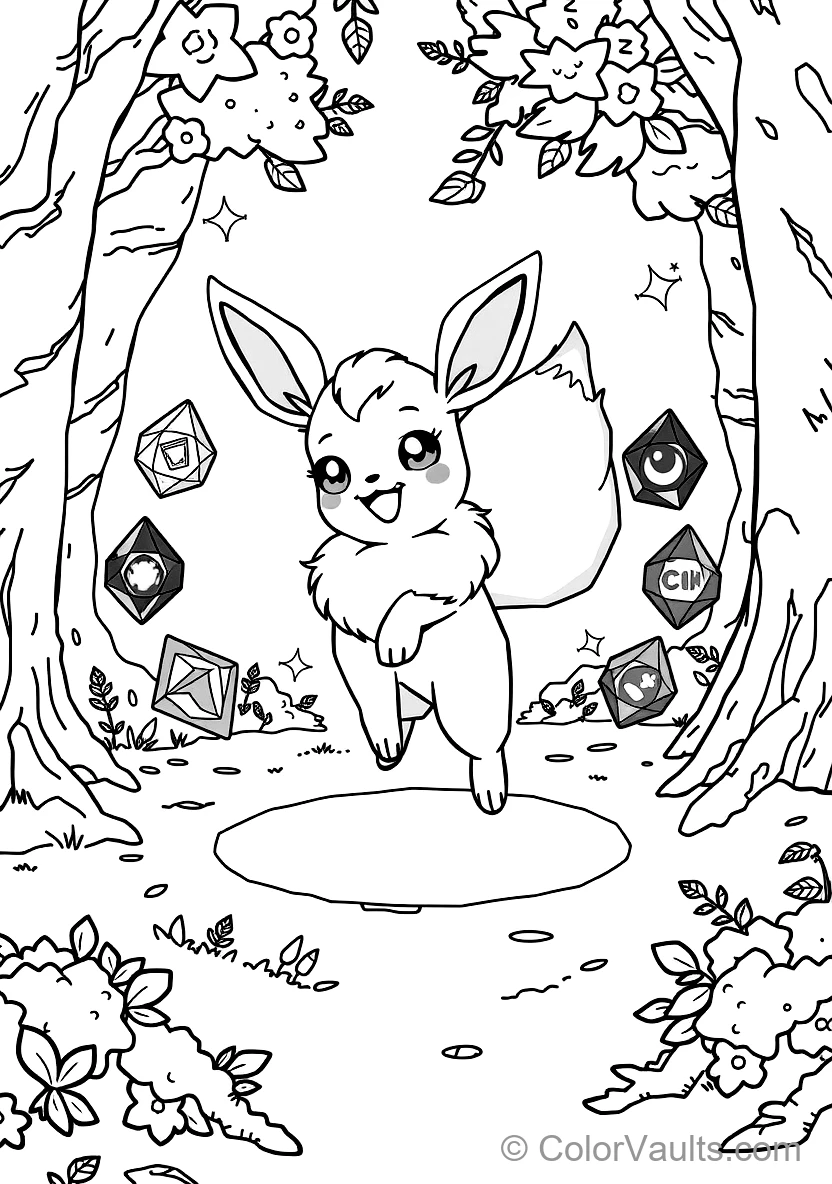 Eevee Prancing Joyfully in a Circle of with All Eight Eeveelutions (Scene 10)