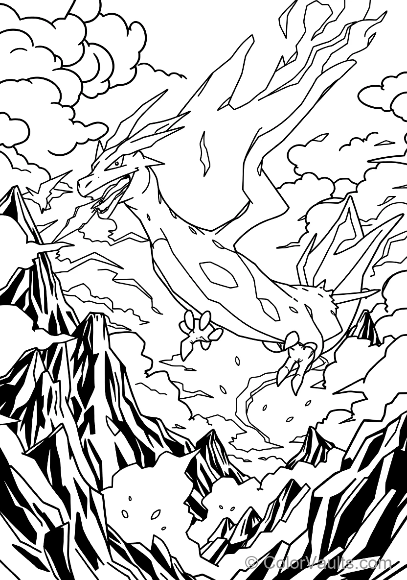Charizard Flying Through Storm Clouds Breathing Fire (Scene 10)
