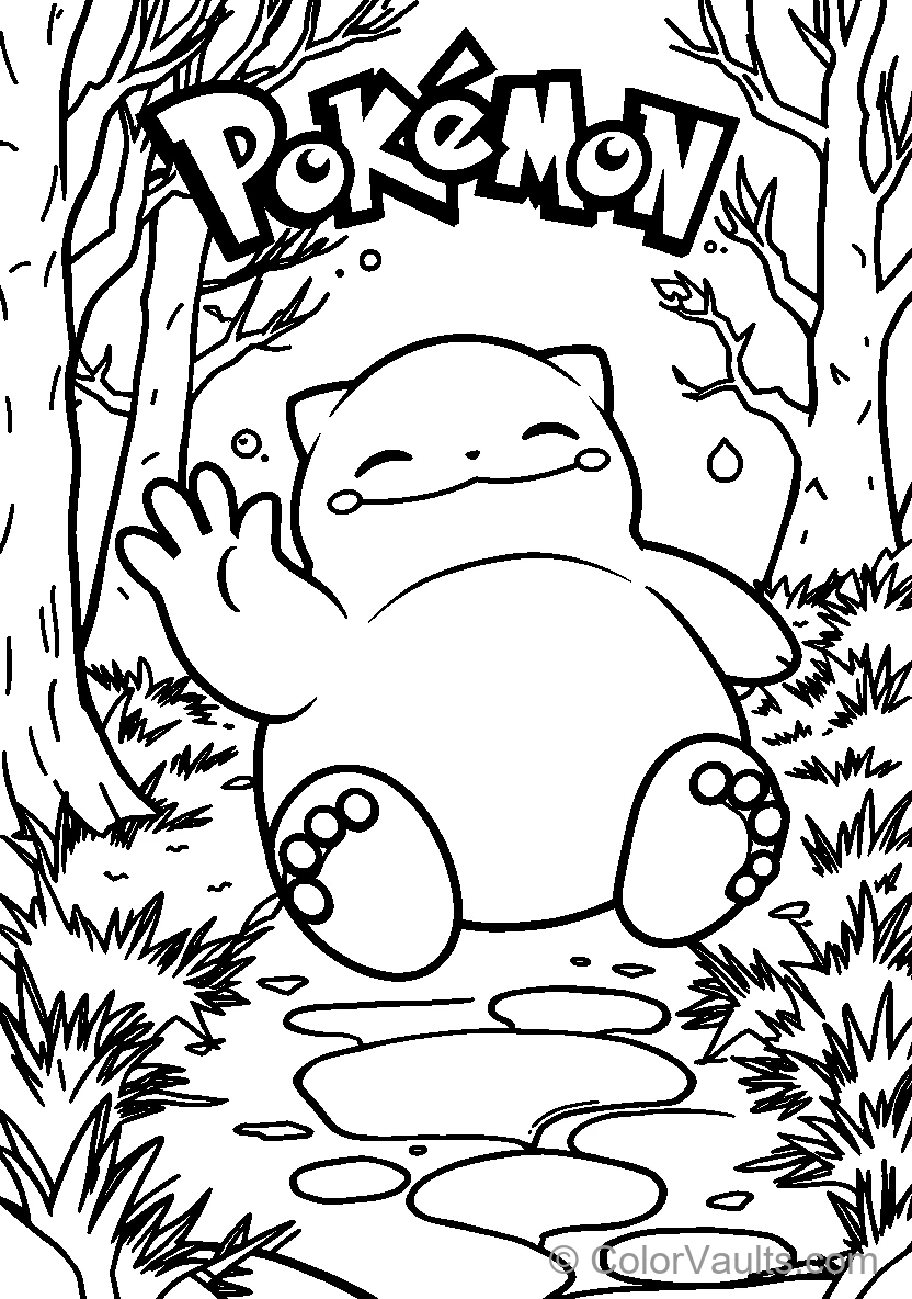 Snorlax Sleeping in the Forest