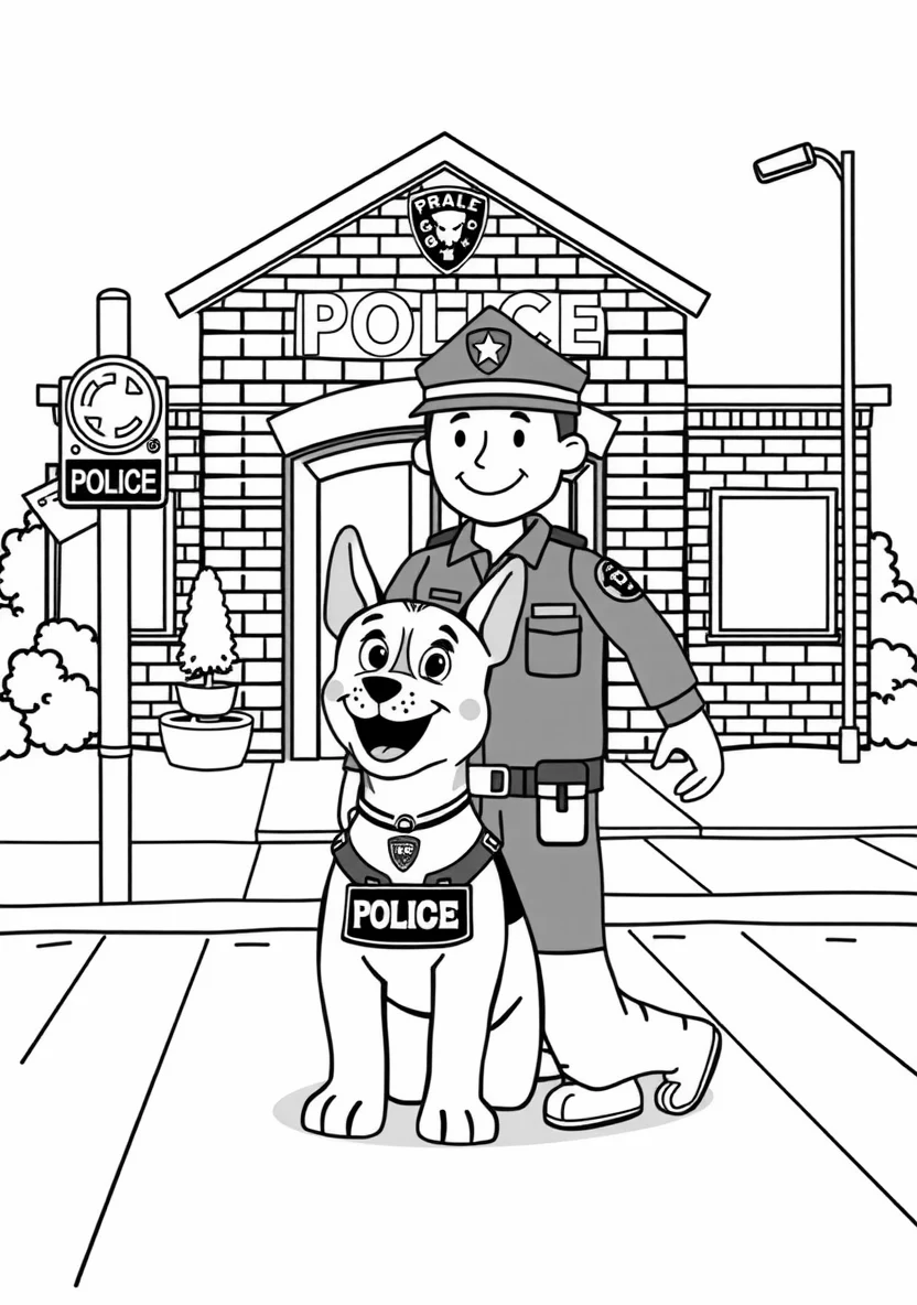 Police & Rescue Heroes coloring page 2