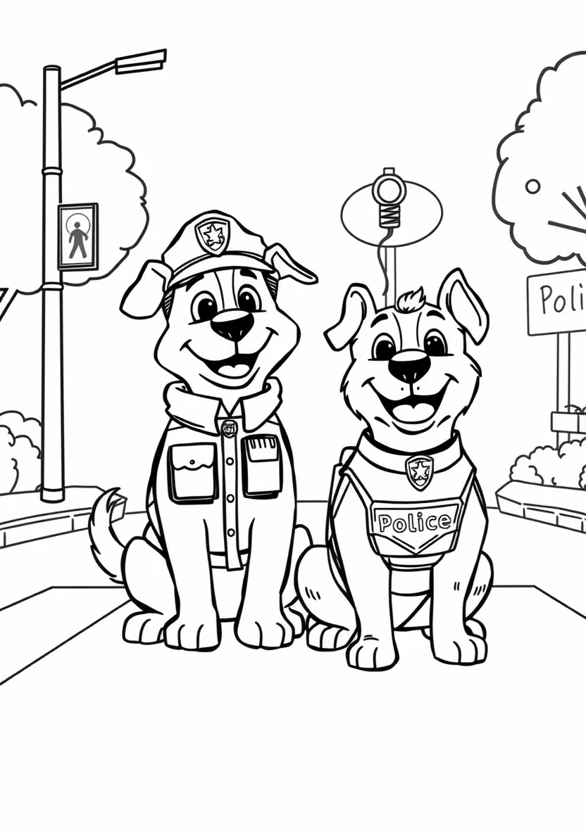 Police & Rescue Heroes coloring page 3