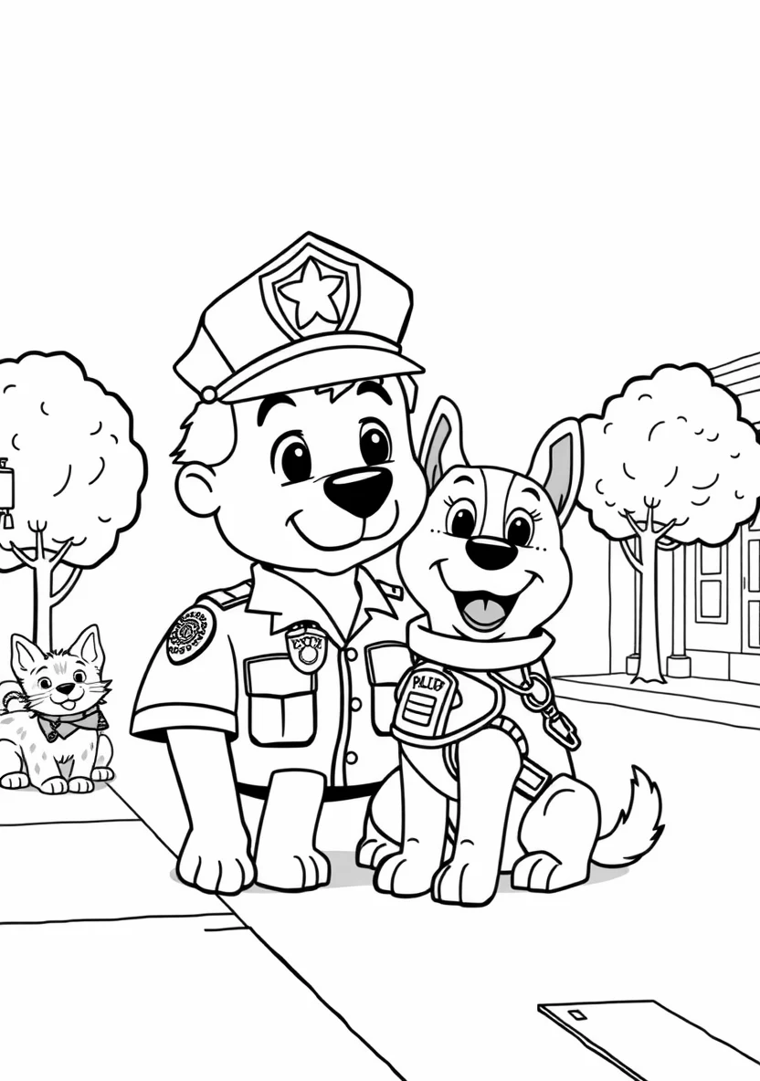 A Friendly Community Police Scen