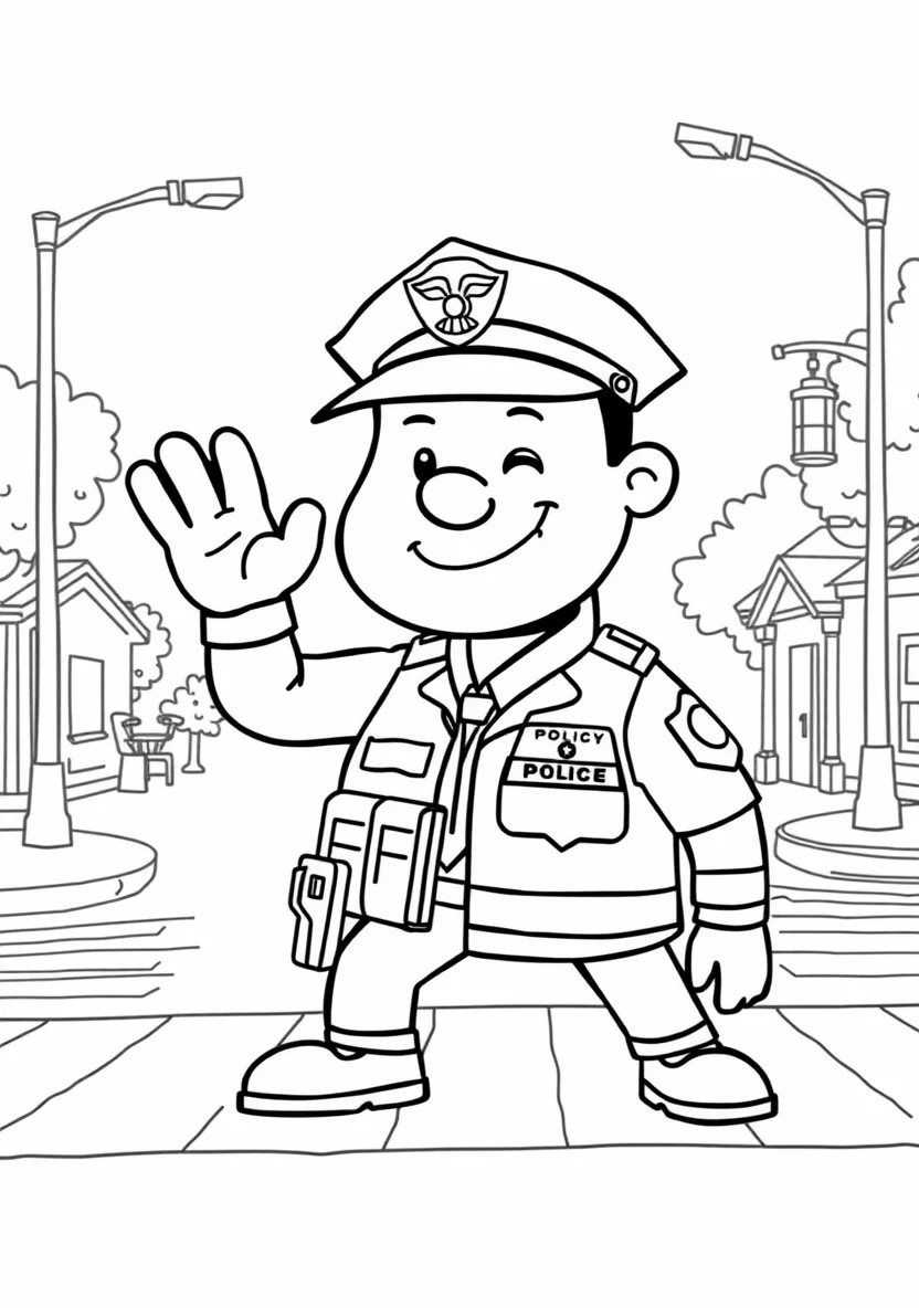 A Friendly Community Police Scen