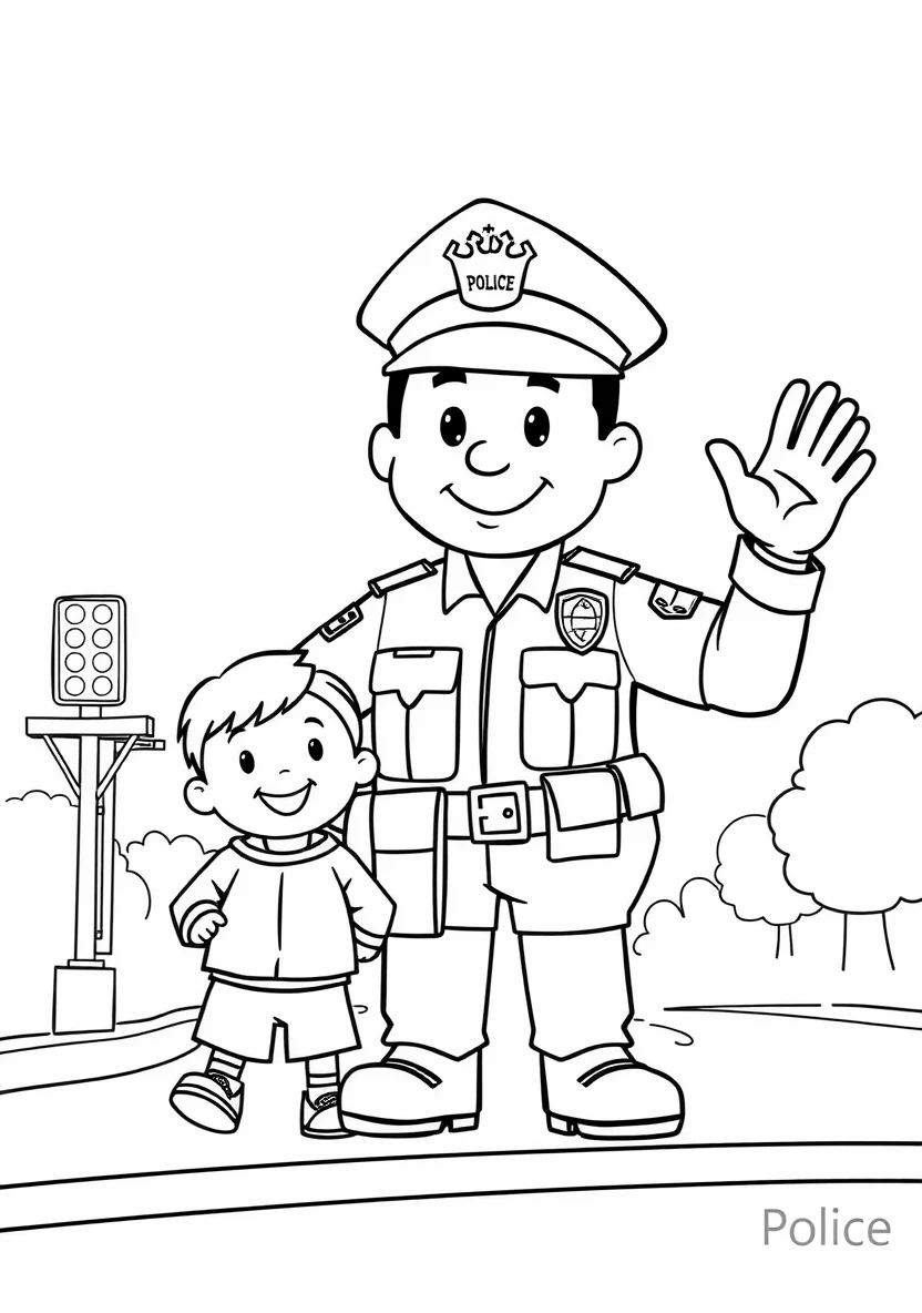 A Friendly Community Police Scen