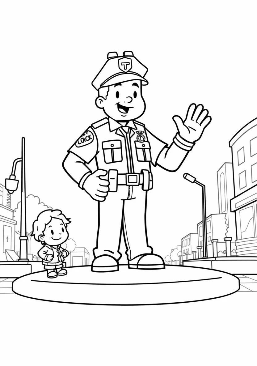 A Friendly Community Police Scen
