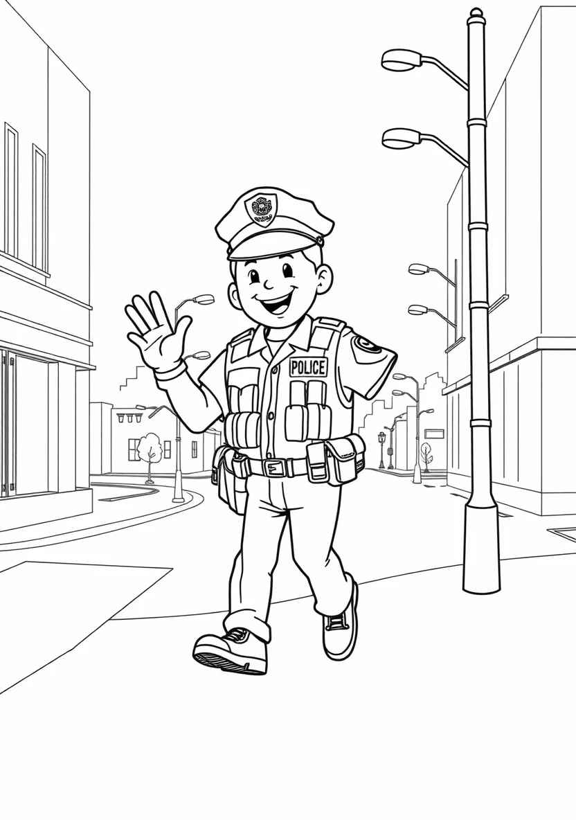 A Friendly Community Police Scen