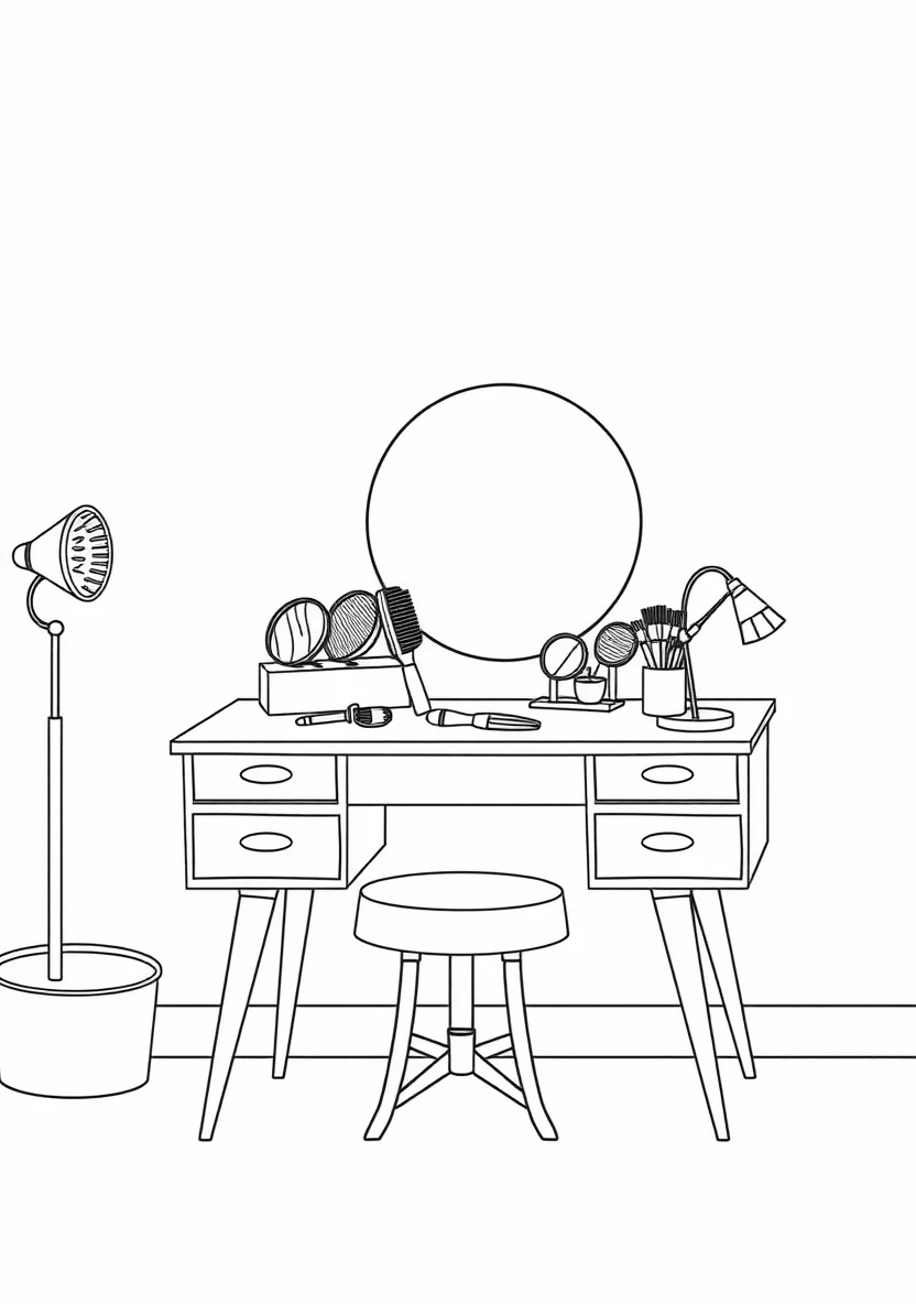 Trendy Girls & Fashion Styles coloring page 3