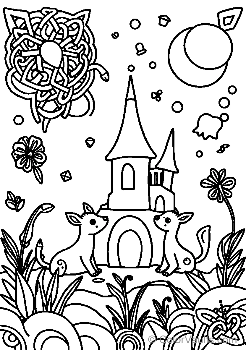 Castle With Deer Like Creatures
