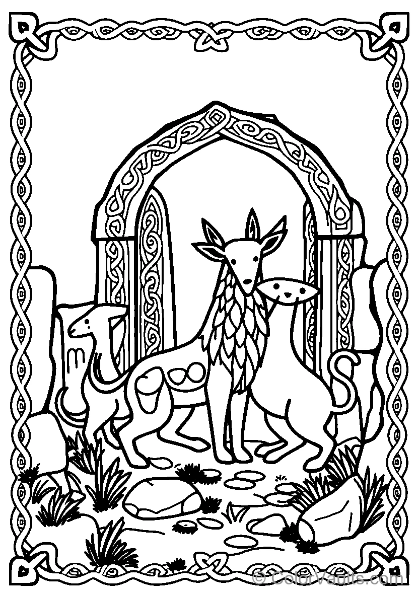 Celtic Animals At Castle Gate