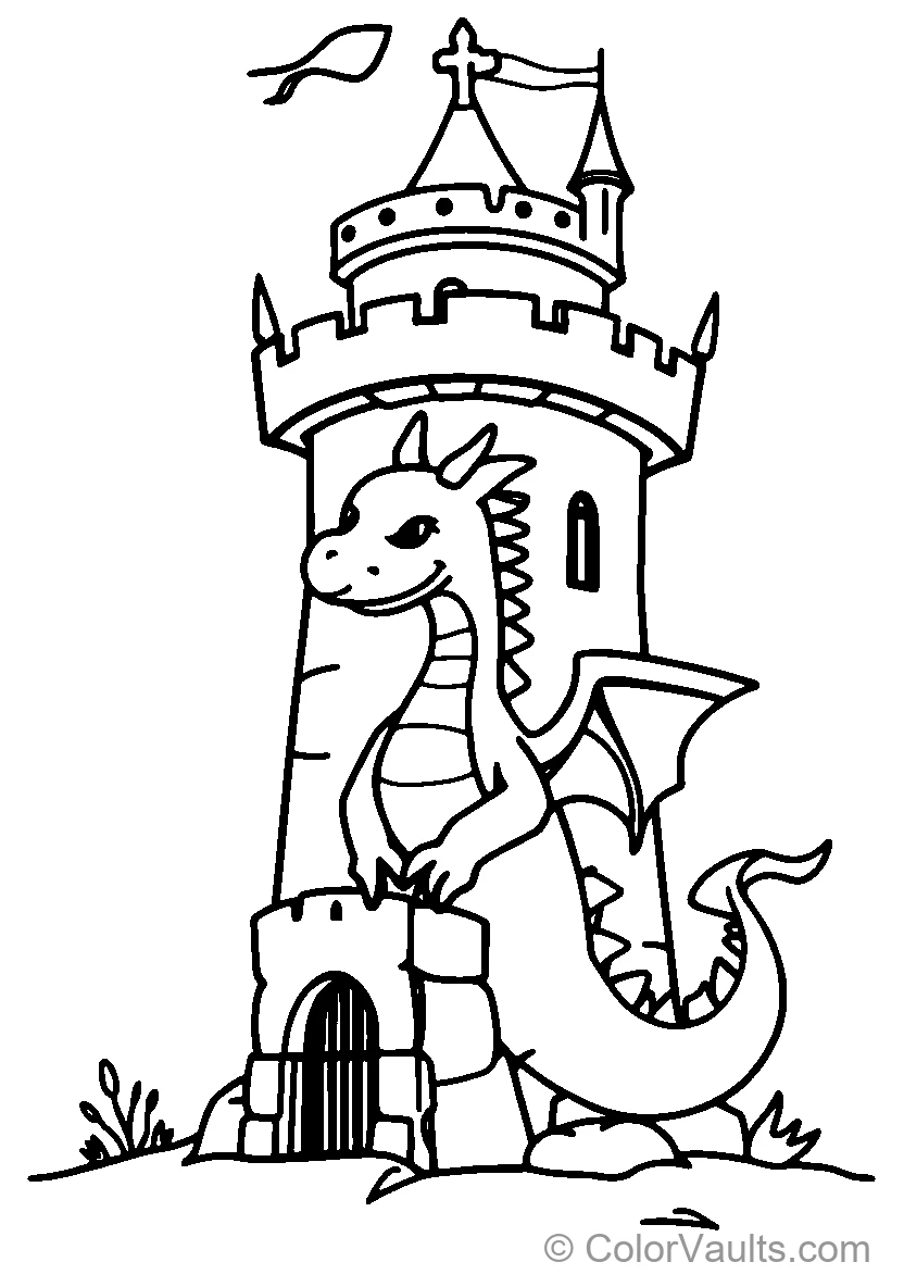 Dragon By Castle