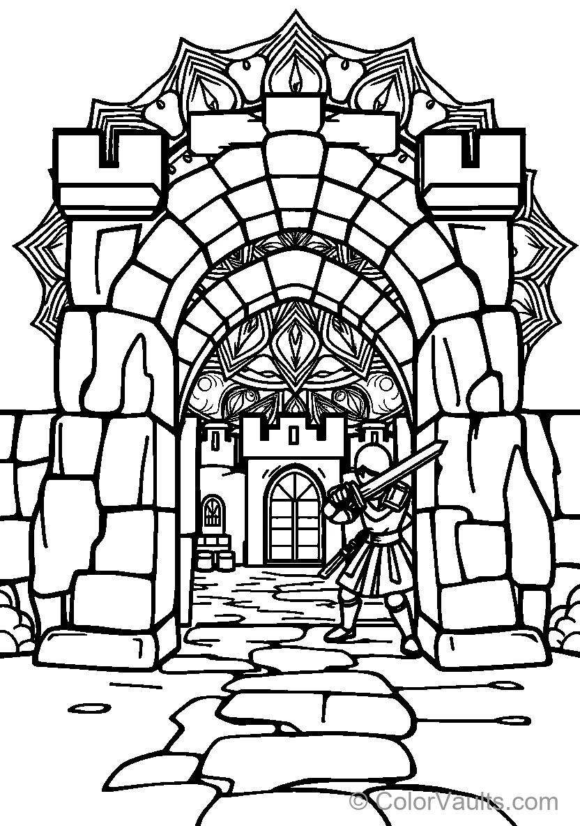 Knight At Castle Entrance