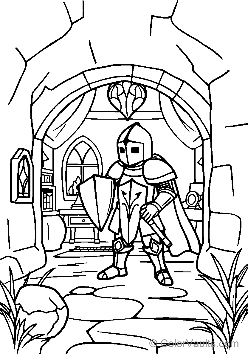 Knight Standing In Castle Doorway