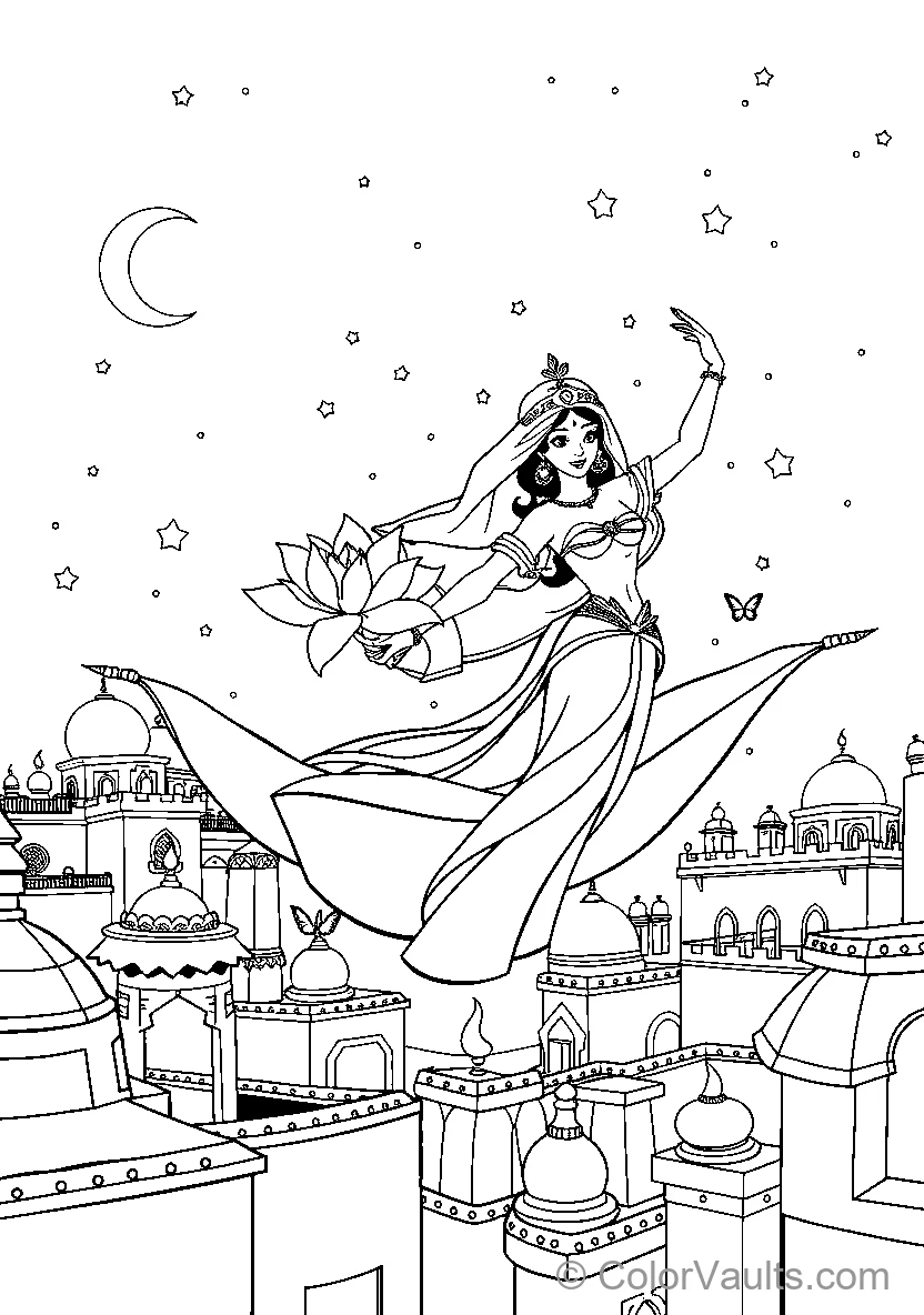 Princess Flying On Magic Carpet