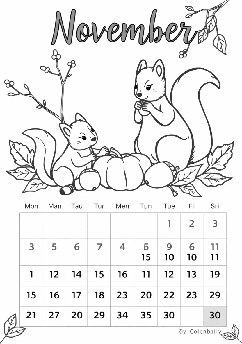 Printable Monthly C