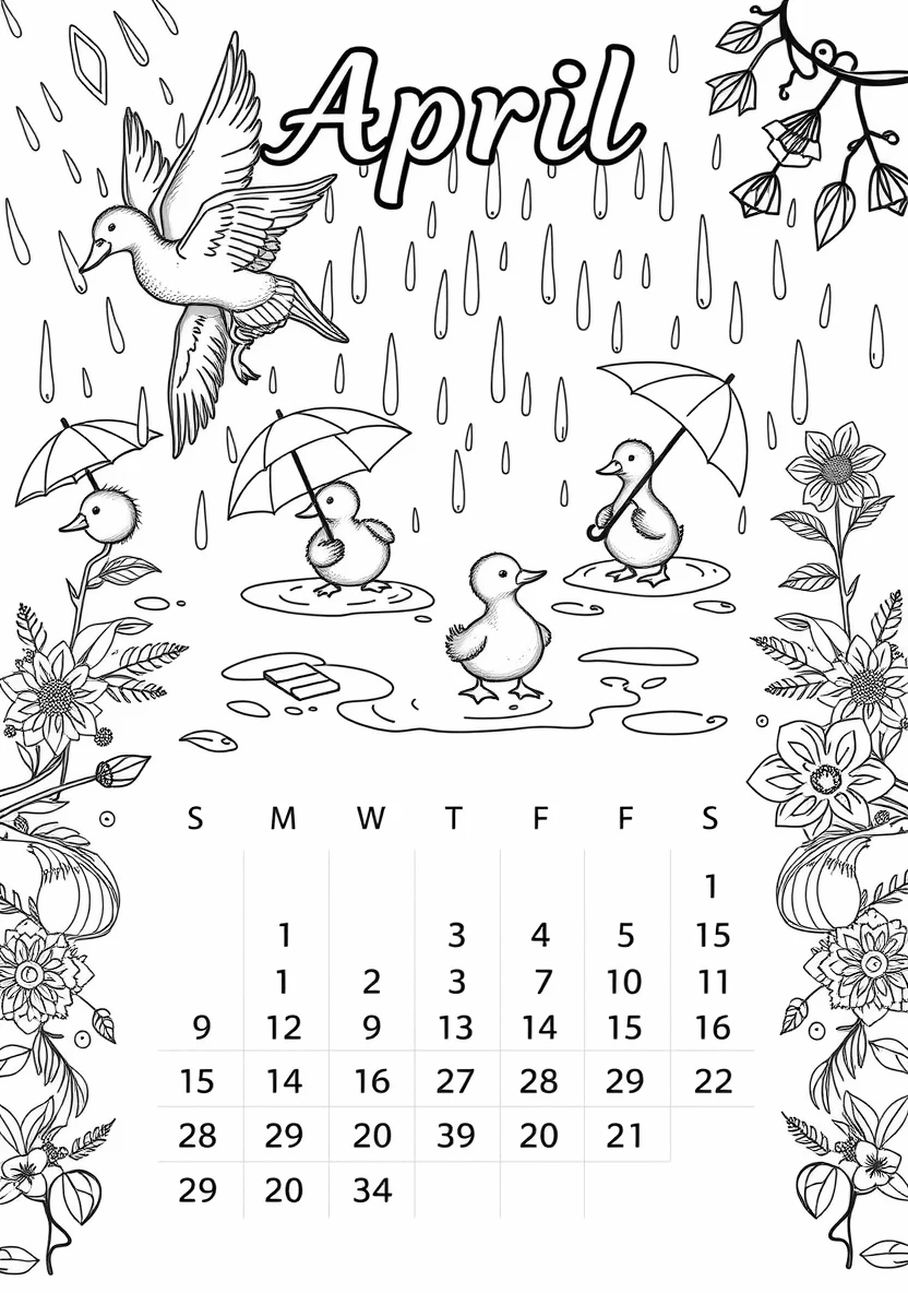 Printable Calendars & Planners coloring page 1