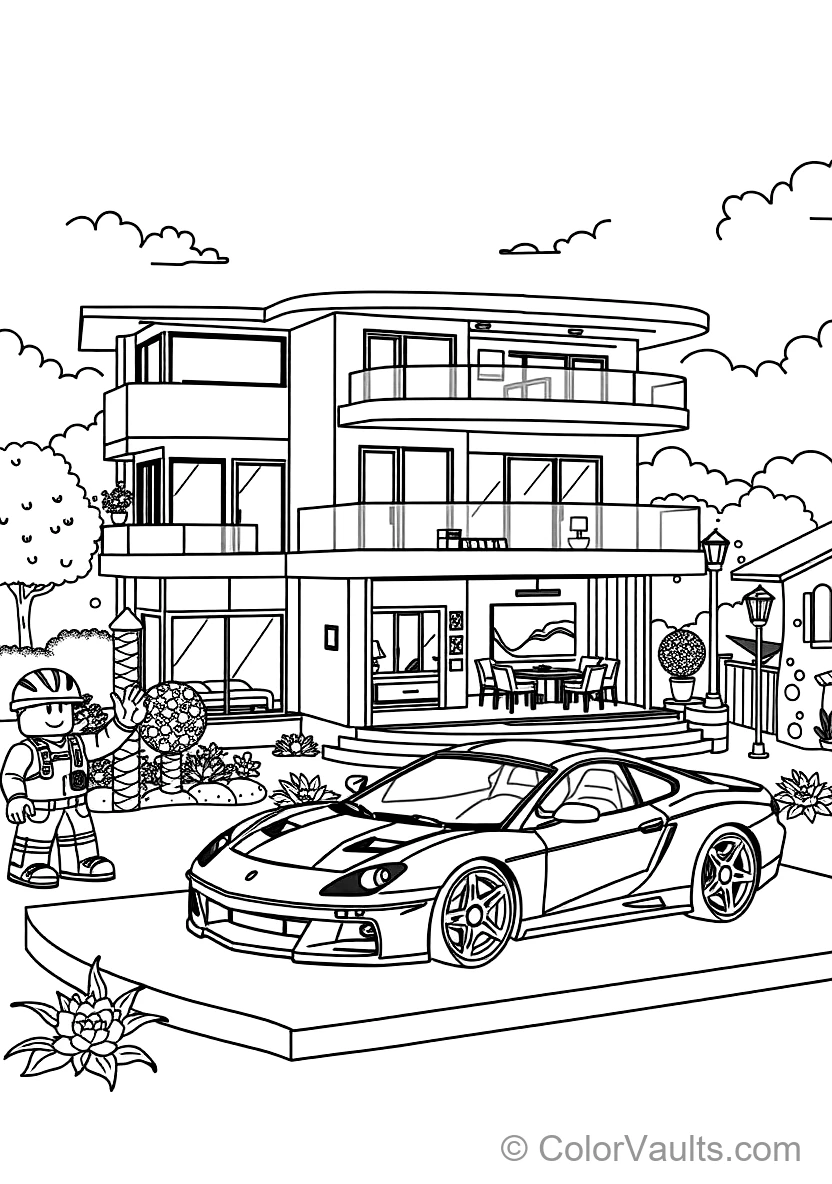 Roblox Builder Constructing a Multi-story Dream (Scene 7)