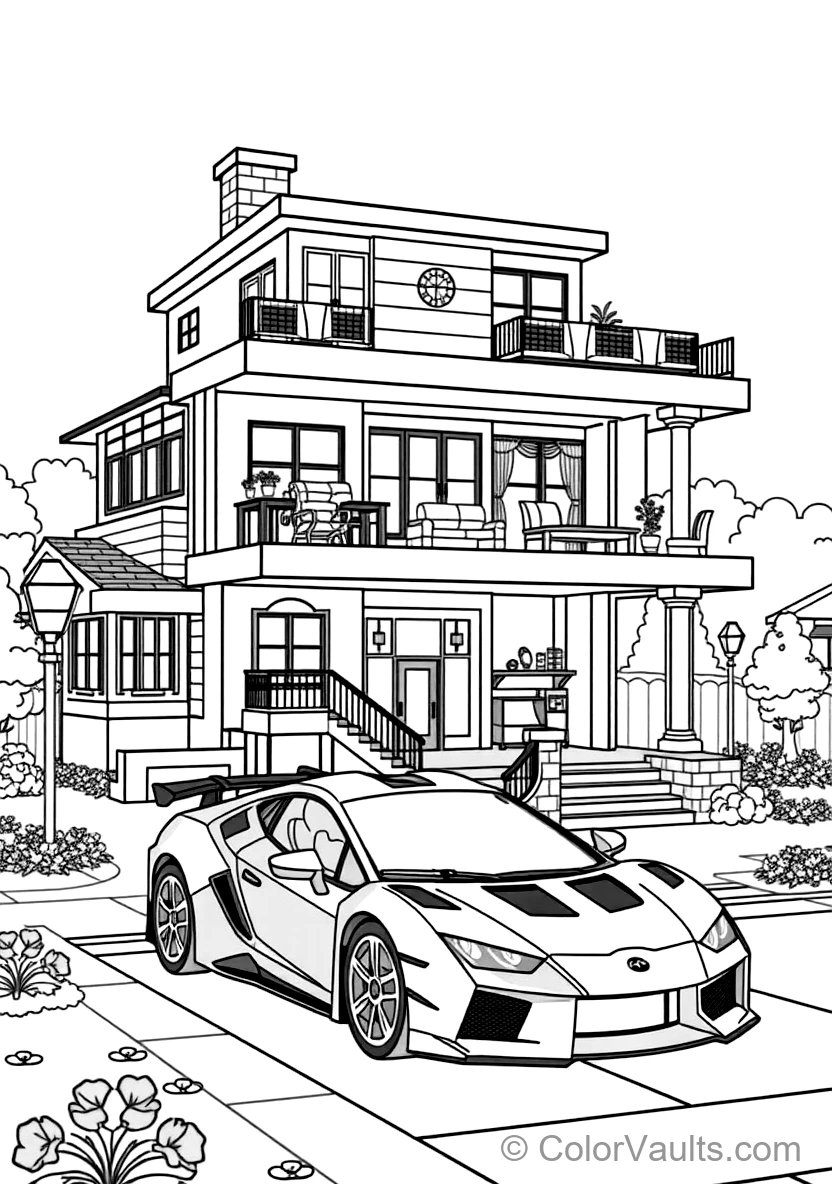 Roblox Builder Constructing a Multi-story Dream (Scene 9)