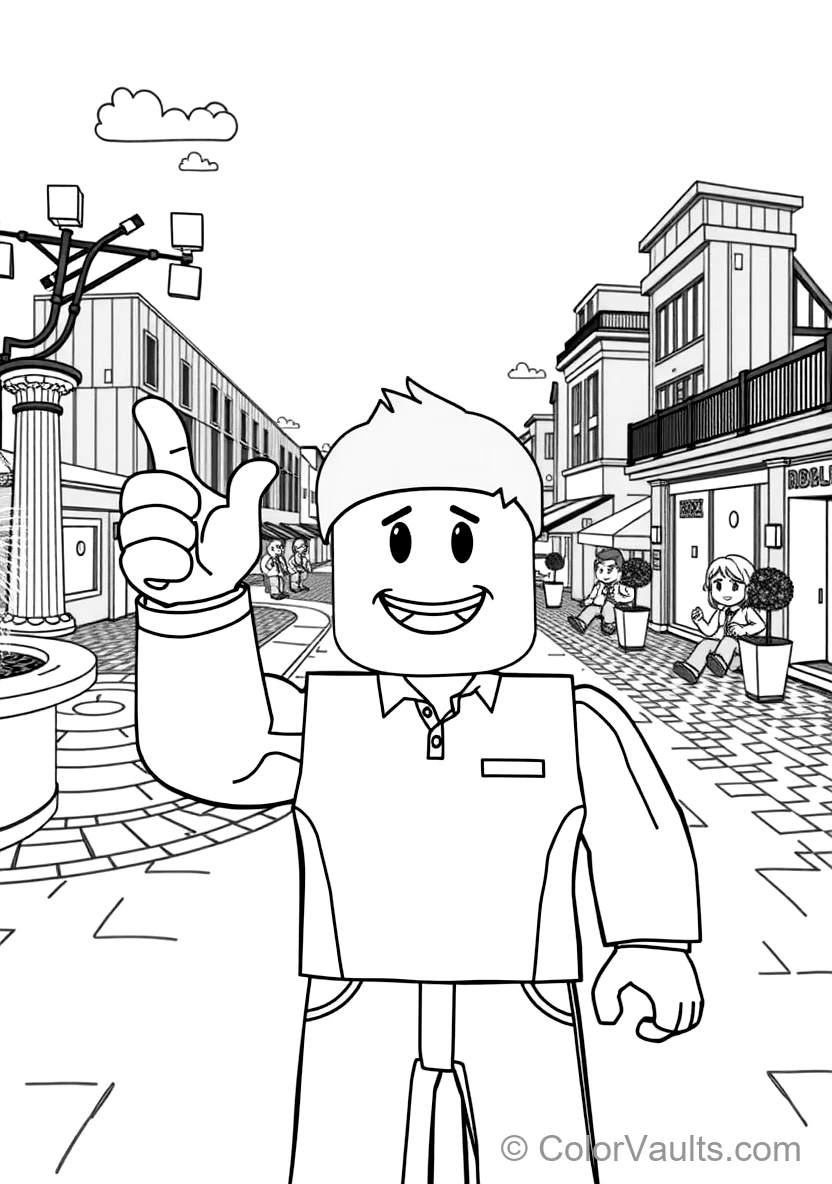 Classic Roblox Noob Avatar with Yellow Head and Blue (Scene 7)