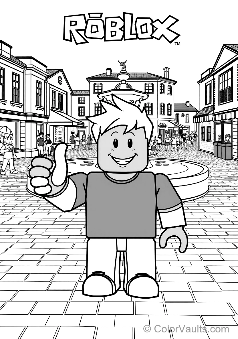 Classic Roblox Noob Avatar with Yellow Head and Blue (Scene 8)
