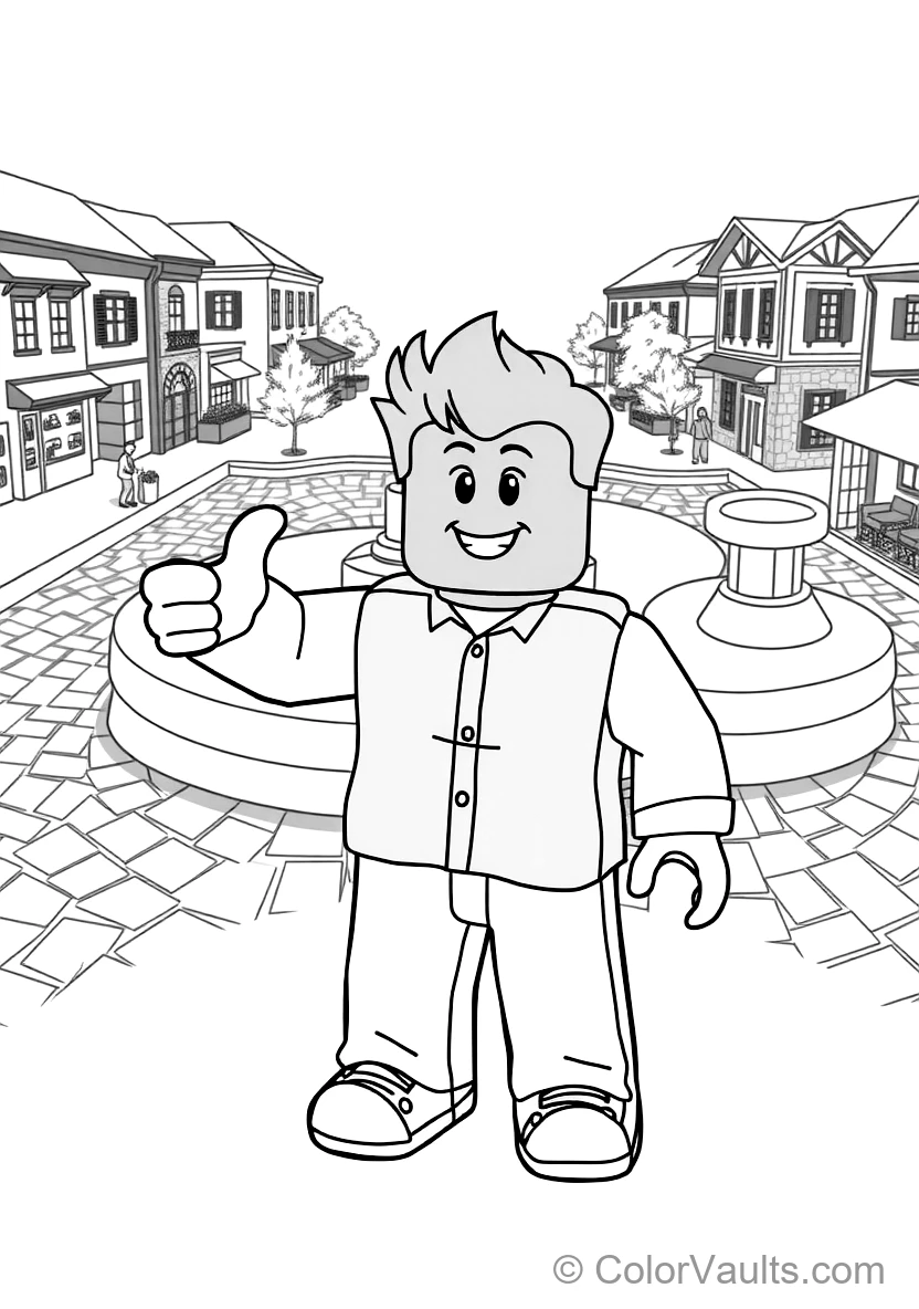 Classic Roblox Noob Avatar with Yellow Head and Blue (Scene 10)