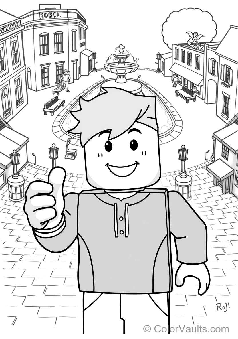 Classic Roblox Noob Avatar with Yellow Head and Blue (Scene 11)