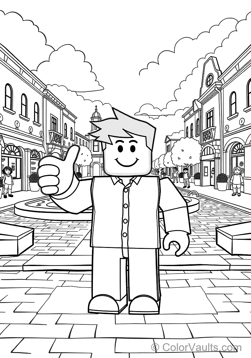 Classic Roblox Noob Avatar with Yellow Head and Blue (Scene 13)