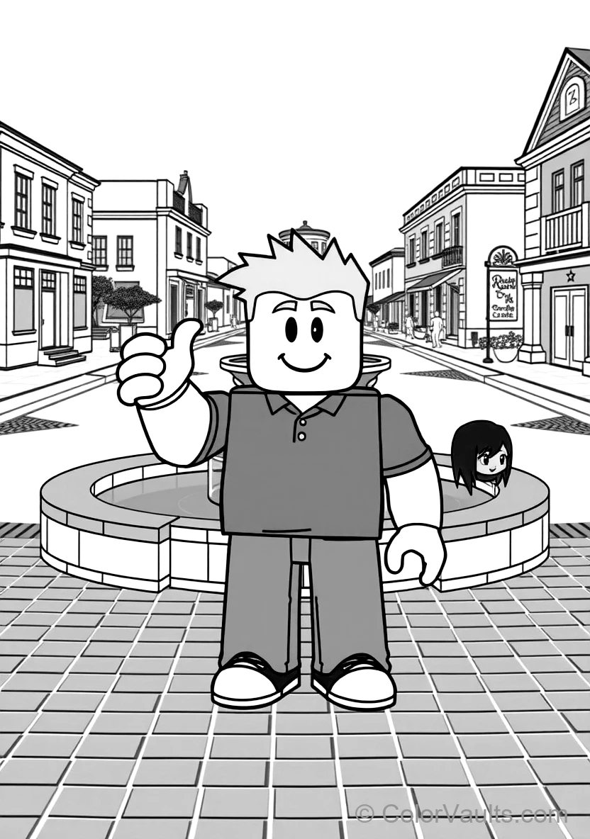 Classic Roblox Noob Avatar with Yellow Head and Blue (Scene 15)