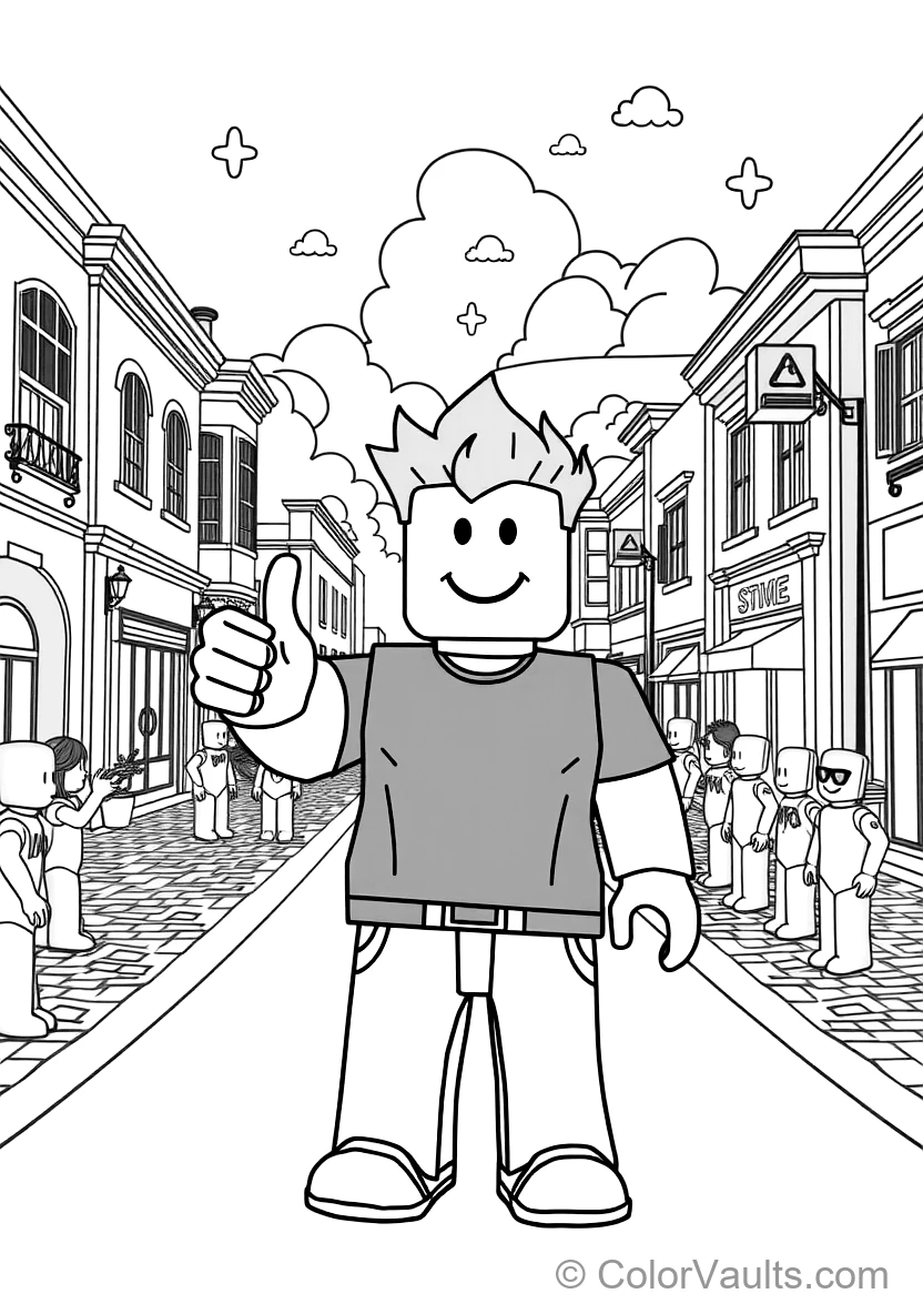 Classic Roblox Noob Avatar with Yellow Head and Blue (Scene 17)